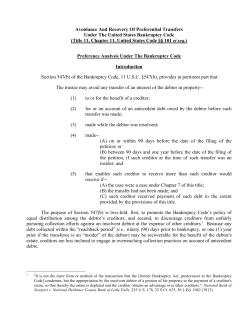 Avoidance And Recovery Of Preferential Transfers