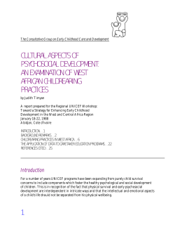 The Consultative Group on Early Childhood Care and Development