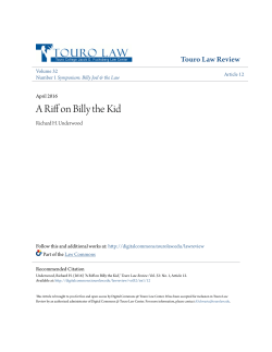 A Riff on Billy the Kid - Digital Commons @ Touro Law Center