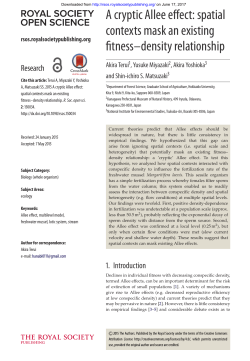 A cryptic Allee effect - Royal Society Open Science