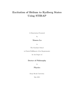 Excitation of Helium to Rydberg States Using STIRAP