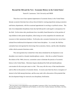 Beyond the Old and the New: Economic History in