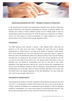 Sentencing Amendment Act 2014 &ndash; Changes to Sentence of