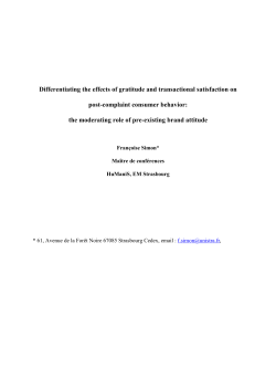 Differentiating the effects of gratitude and transactional satisfaction