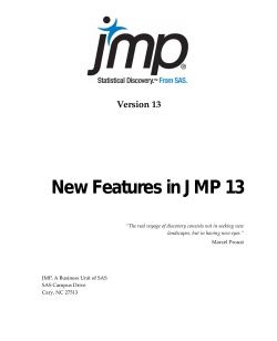 New Features in JMP