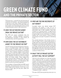 GCF - The Private Sector