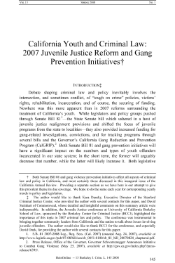 California Youth and Criminal Law: 2007 Juvenile Justice Reform
