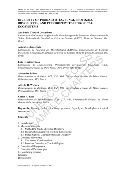 Diversity of Prokaryotes, Fungi, Protozoa, Bryophytes