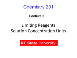 Limiting reagents - NC State University