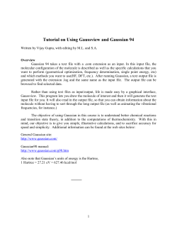 1 Tutorial on Using Gaussview and Gaussian 94