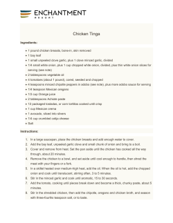 Chicken Tinga - Enchantment Resort