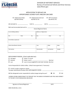 DIVISION OF MOTORIST SERVICES Bureau of Commercial Vehicle
