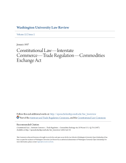 Constitutional Law&mdash;Interstate Commerce&mdash;Trade Regulation