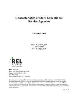 Characteristics of State Educational Service Agencies, 2011