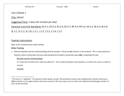 Unit 2/Week 1 Title: Shiloh1 Suggested Time: 5 days (45 minutes