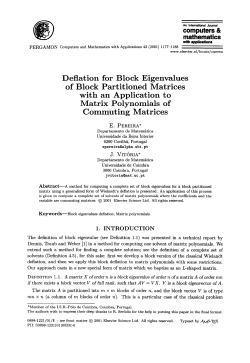 Deflation for Block Eigenvalues of Block Partitioned