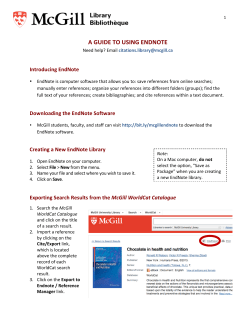 a guide to using endnote
