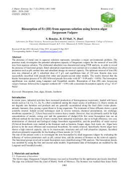 Biosorption of Fe - Journal of Materials and Environmental Science