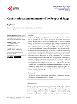 Constitutional Amendment&mdash;The Proposal Stage