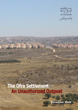 B`Tselem Report: The Ofra Settlement