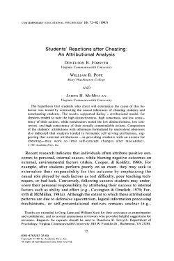 Students` Reactions after Cheating: An Attributional Analysis