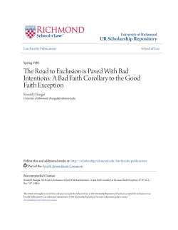 The Road to Exclusion is Paved With Bad