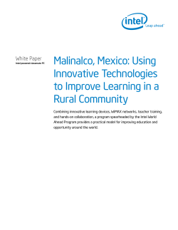 Malinalco, Mexico: Using Innovative Technologies to Improve