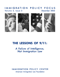 THE LESSONS OF 9/11: - American Immigration Council