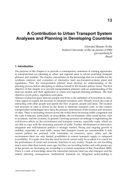 A Contribution to Urban Transport System Analyses