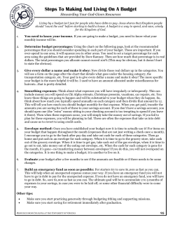 Steps To Making And Living On A Budget