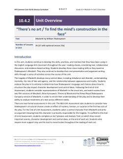 Grade 10 ELA Module 4, Unit 2 Overview