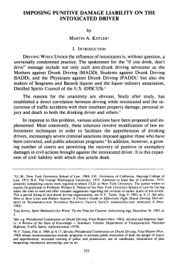 Imposing Punitive Damage Liability on the Intoxicated Driver