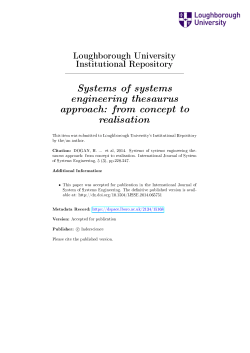 Systems of systems engineering thesaurus approach: from concept