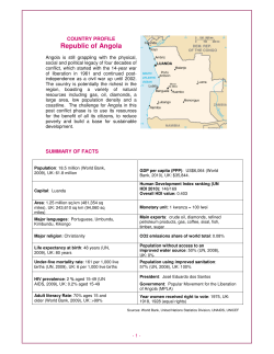 Angola Country Profile - Action for Southern Africa