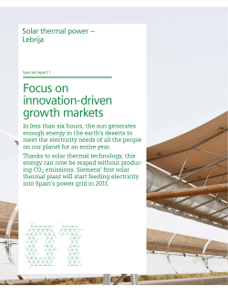 Siemens Annual Report 2010, Solar thermal power &ndash; Lebrija