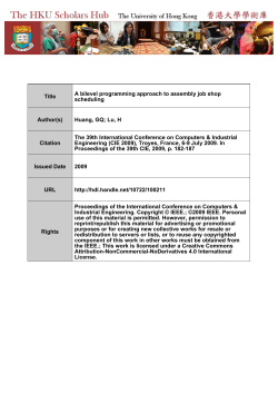 Title A bilevel programming approach to assembly job shop