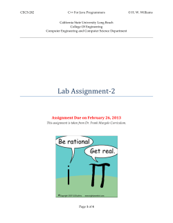 Lab Assignment‐2 - California State University, Long Beach