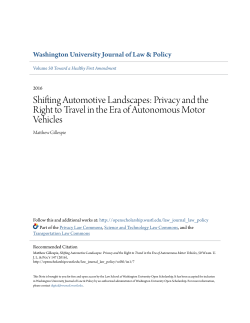 Shifting Automotive Landscapes: Privacy and the Right to Travel in