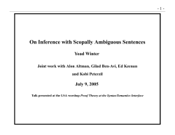On Inference with Scopally Ambiguous Sentences