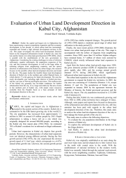 Evaluation of Urban Land Development Direction in Kabul City