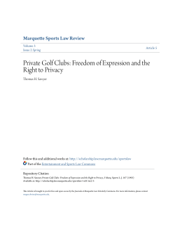 Private Golf Clubs: Freedom of Expression and the Right to Privacy
