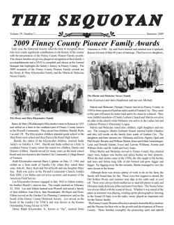 2009 Finney County Pioneer Family Awards