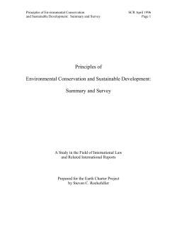 Principles of Environmental Conservation and Sust