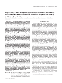Expanding the Nitrogen Regulatory Protein Superfamily: Homology