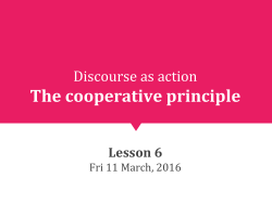 The cooperative principle: maxims