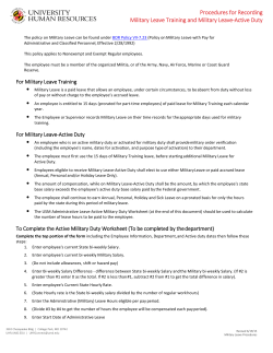Procedures for Recording Military Leave Training and Military Leave
