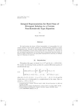 Integral Representation for Borel Sum of Divergent Solution to a