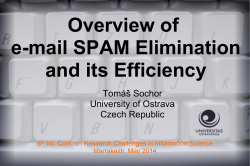 Overview of e-mail SPAM Elimination and its Efficiency
