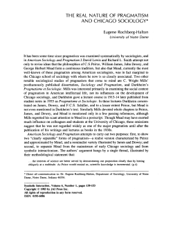 the real nature of pragmatism and chicago sociology