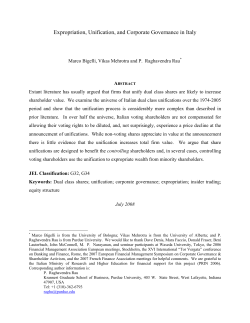 Expropriation, Unification, and Corporate Governance in Italy